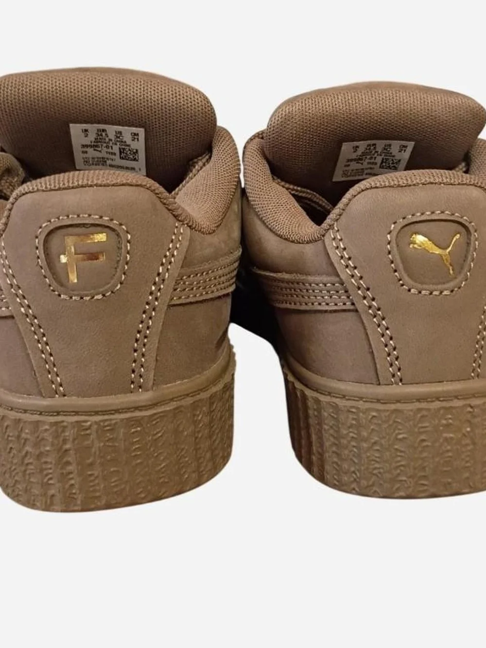 FENTY Kids Low-Top Platform Sneakers in Chestnut Brown